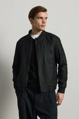 Jachetă bomber elegantă minimalistă neagră pentru bărbați
