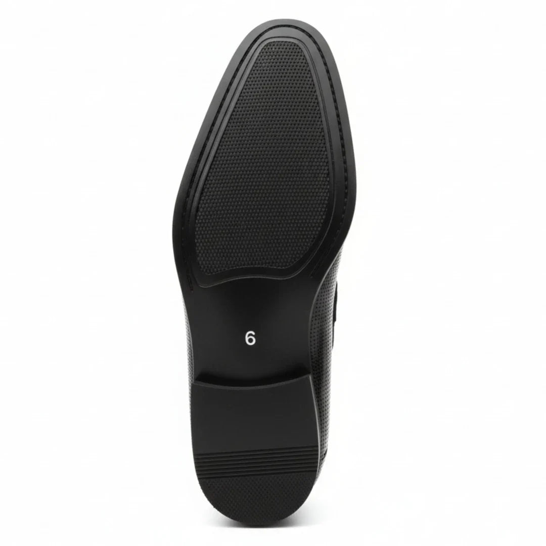 Mocasini slip-on negri pentru bărbați, din PU lăcuit
