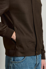 Jachetă bomber elegantă minimalistă maro pentru bărbați