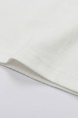 Tricou clasic bărbătesc din bumbac, alb-gălbui