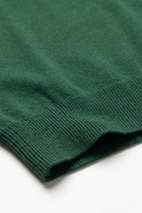 Tricou bărbătesc verde clasic tricotat cu mânecă scurtă și guler rotund