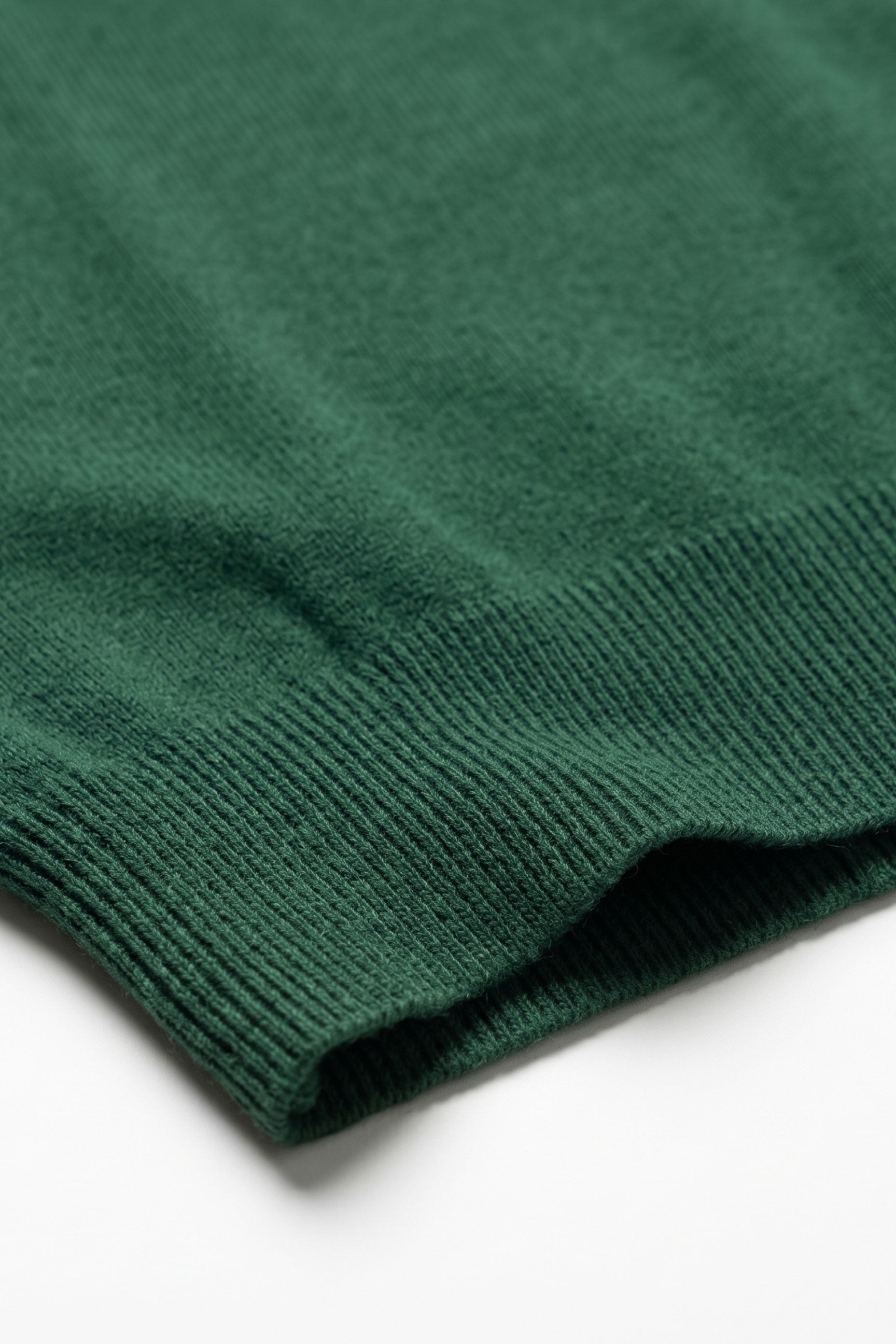 Tricou bărbătesc verde clasic tricotat cu mânecă scurtă și guler rotund