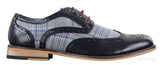 Men's Leather and Tweed Vintage Shoes - Cavani Oslo