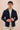 Set bărbătesc de vară, elegant, casual, cu jachetă din in, bleumarin, cu fermoar și pantaloni bej