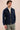 Set bărbătesc de vară, elegant, casual, cu jachetă din in, bleumarin, cu fermoar și pantaloni gri salvie