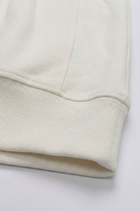 Hanorac bărbătesc Off White cu fermoar pe un sfert, din amestec de bumbac, cu guler tip pâlnie