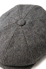 Pălărie bărbătească cu 8 panouri, model Razor Baker Boy, din lână și tweed, șapcă plată Shelby Newsboy, gri