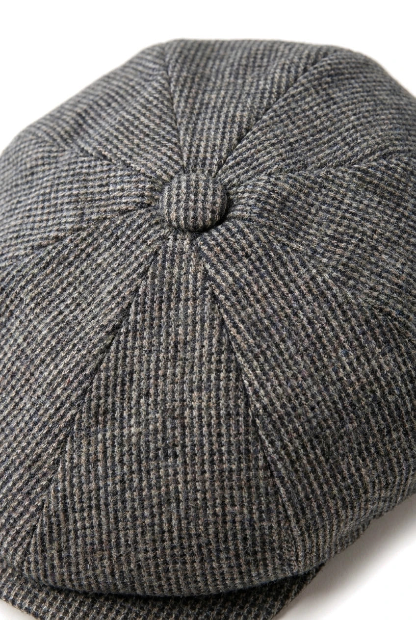 Pălărie bărbătească cu 8 panouri, model Razor Baker Boy, din lână și tweed, șapcă plată Shelby Newsboy, gri