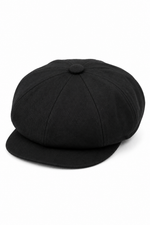 Pălărie bărbătească cu 8 panouri, model ras de vară, neagră, Baker Boy, din bumbac, Blinders Newsboy, șapcă plată Shelby