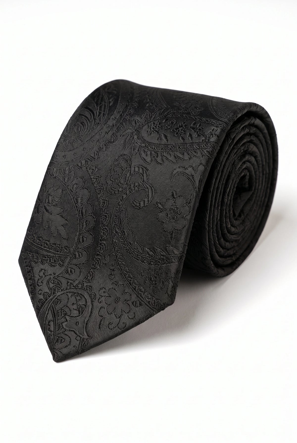 Set cadou cravată Paisley neagră pentru bărbați