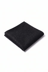 Batistă de buzunar bărbătească neagră din amestec de lână și tweed