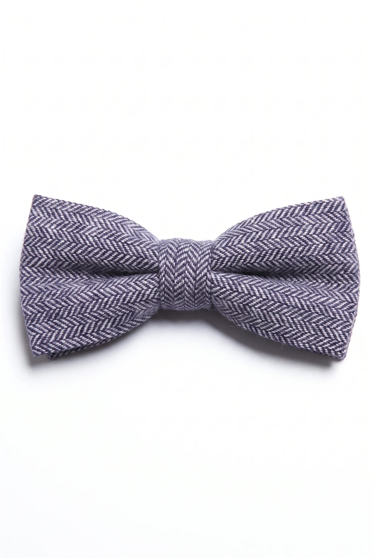 Papion bărbătesc albastru cu model herringbone din tweed