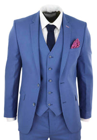 Mens Blue Light Summer Suit