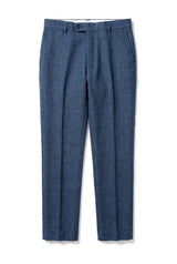 Dion - Pantaloni bărbătești albaștri din tweed cu model herringbone