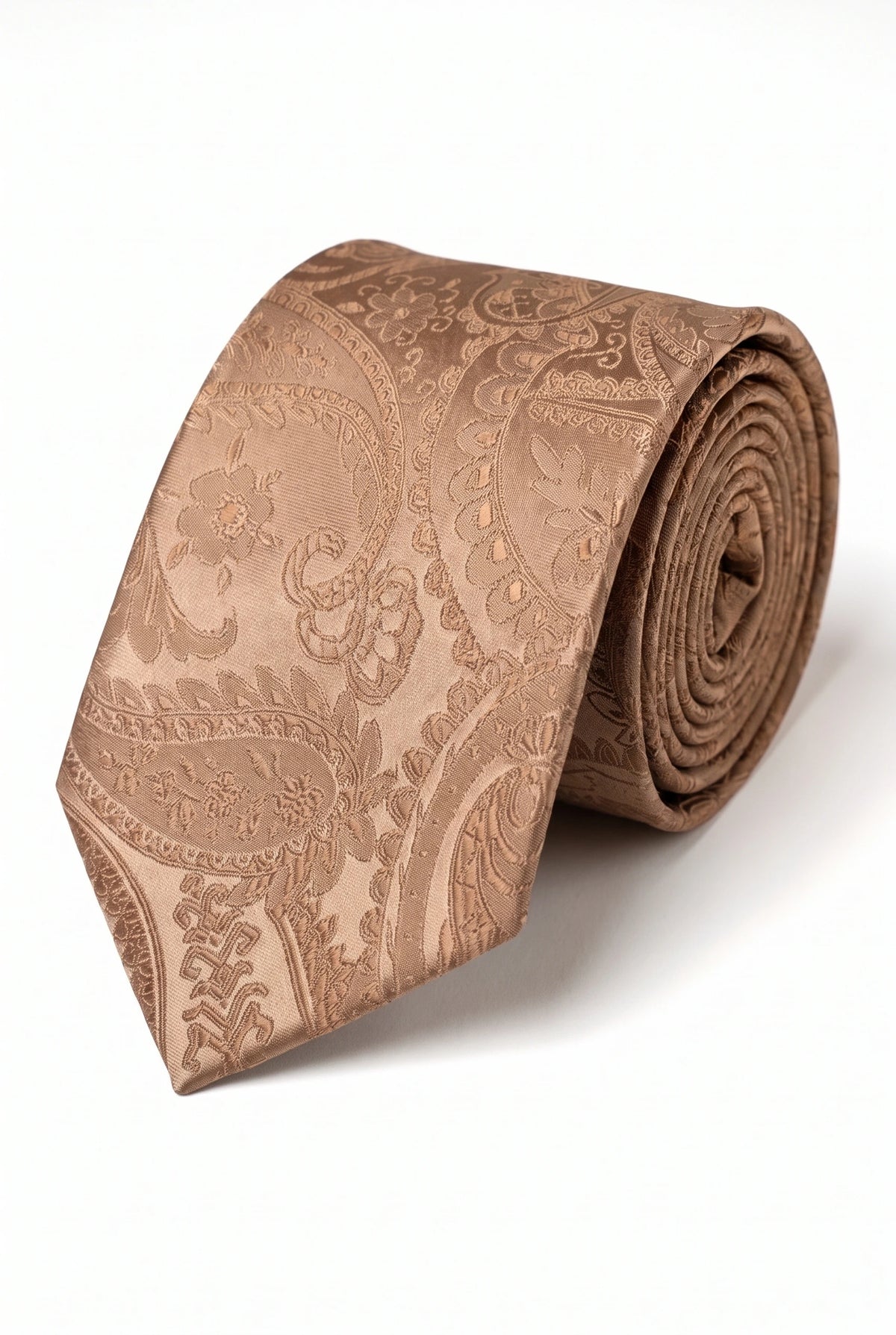 Set cadou cravată Paisley bronz pentru bărbați