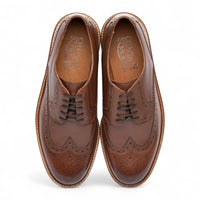 Pantofi eleganți Brogue din piele maro pentru bărbați
