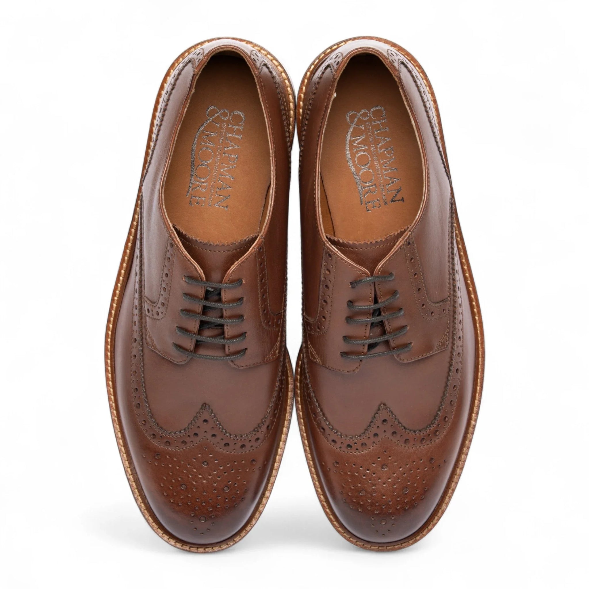 Pantofi eleganți Brogue din piele maro pentru bărbați