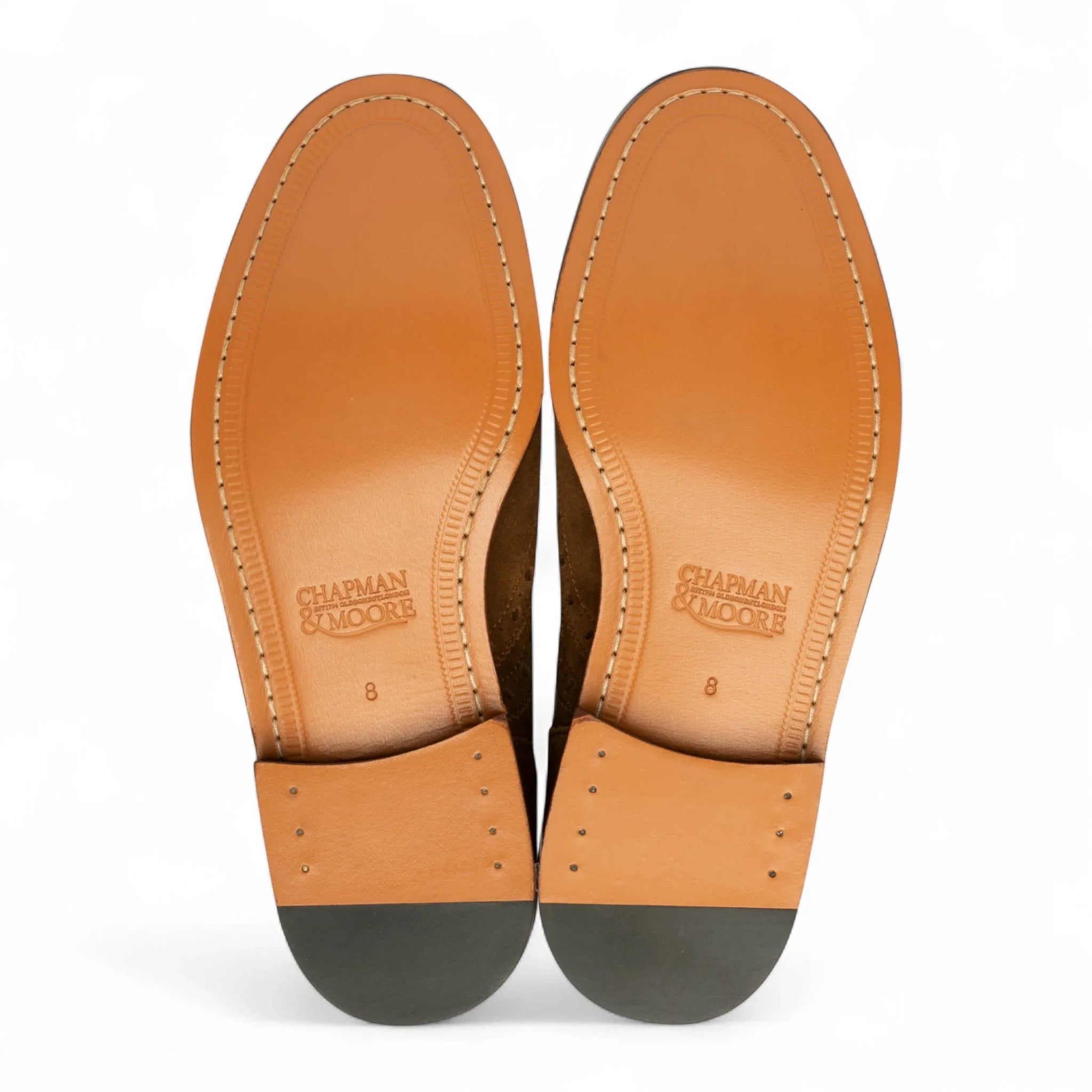 Pantofi Oxford Brogue cu vârfuri laterale din piele maro pentru bărbați