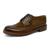 Pantofi brogue din piele întoarsă maro pentru bărbați