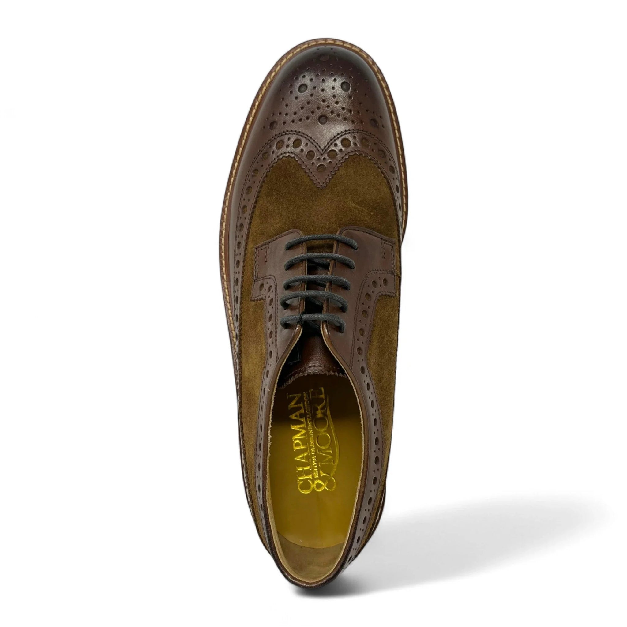 Pantofi brogue din piele întoarsă maro pentru bărbați
