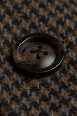 Palton bărbătesc din tweed maro cu aspect de lână Houndstooth