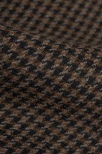 Palton bărbătesc din tweed maro cu aspect de lână Houndstooth
