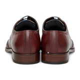 Pantofi Brogue bărbătești, din piele vișinie, clasici, formali, cu șireturi