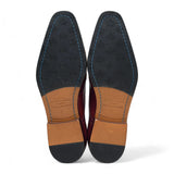 Pantofi Brogue bărbătești, din piele vișinie, clasici, formali, cu șireturi