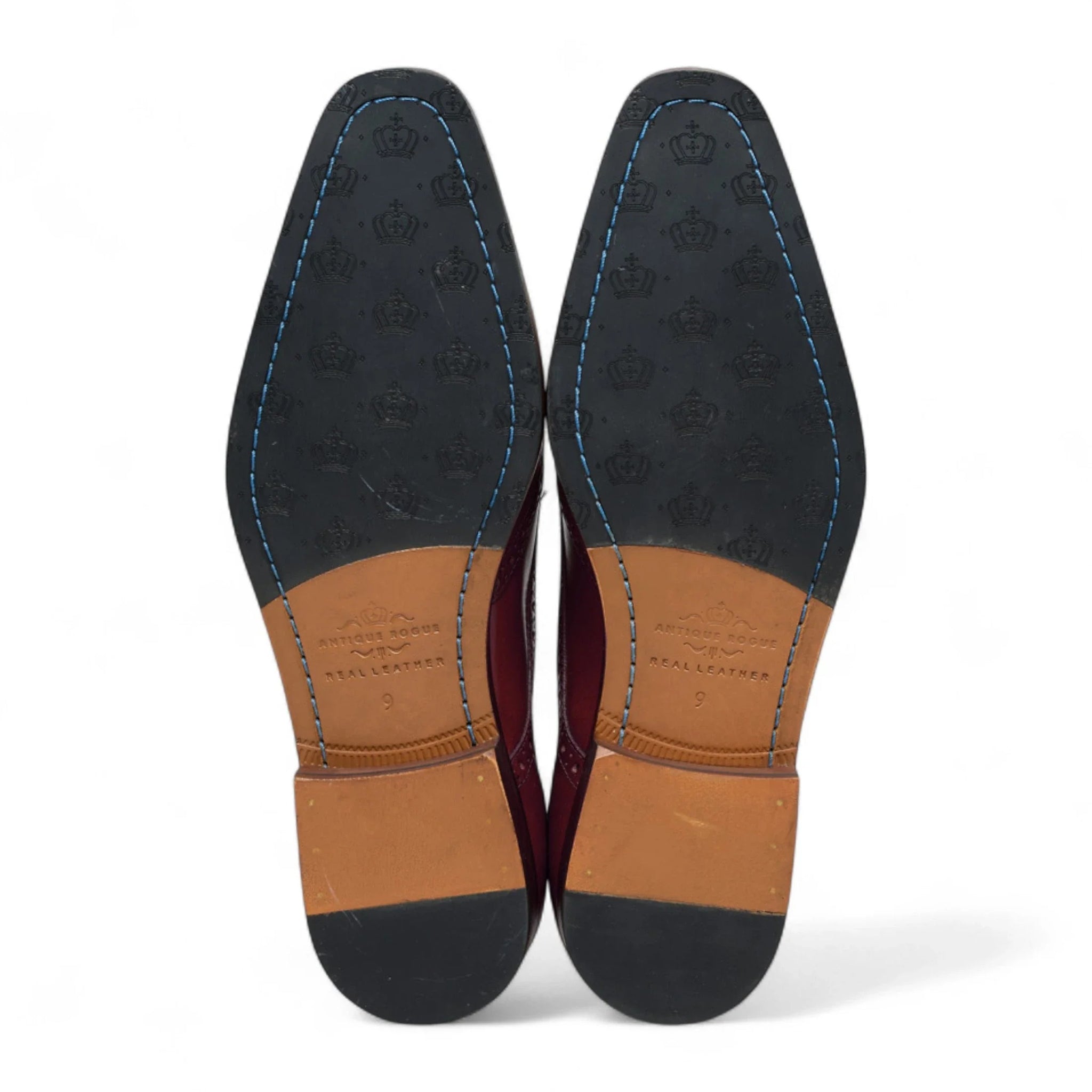 Pantofi Brogue bărbătești, din piele vișinie, clasici, formali, cu șireturi