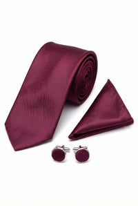 Set de cravate bărbătești vișinii