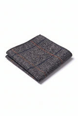 Batistă de buzunar bărbătească din amestec de lână și tweed gri cărbune