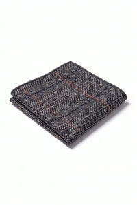Batistă de buzunar bărbătească din amestec de lână și tweed gri cărbune