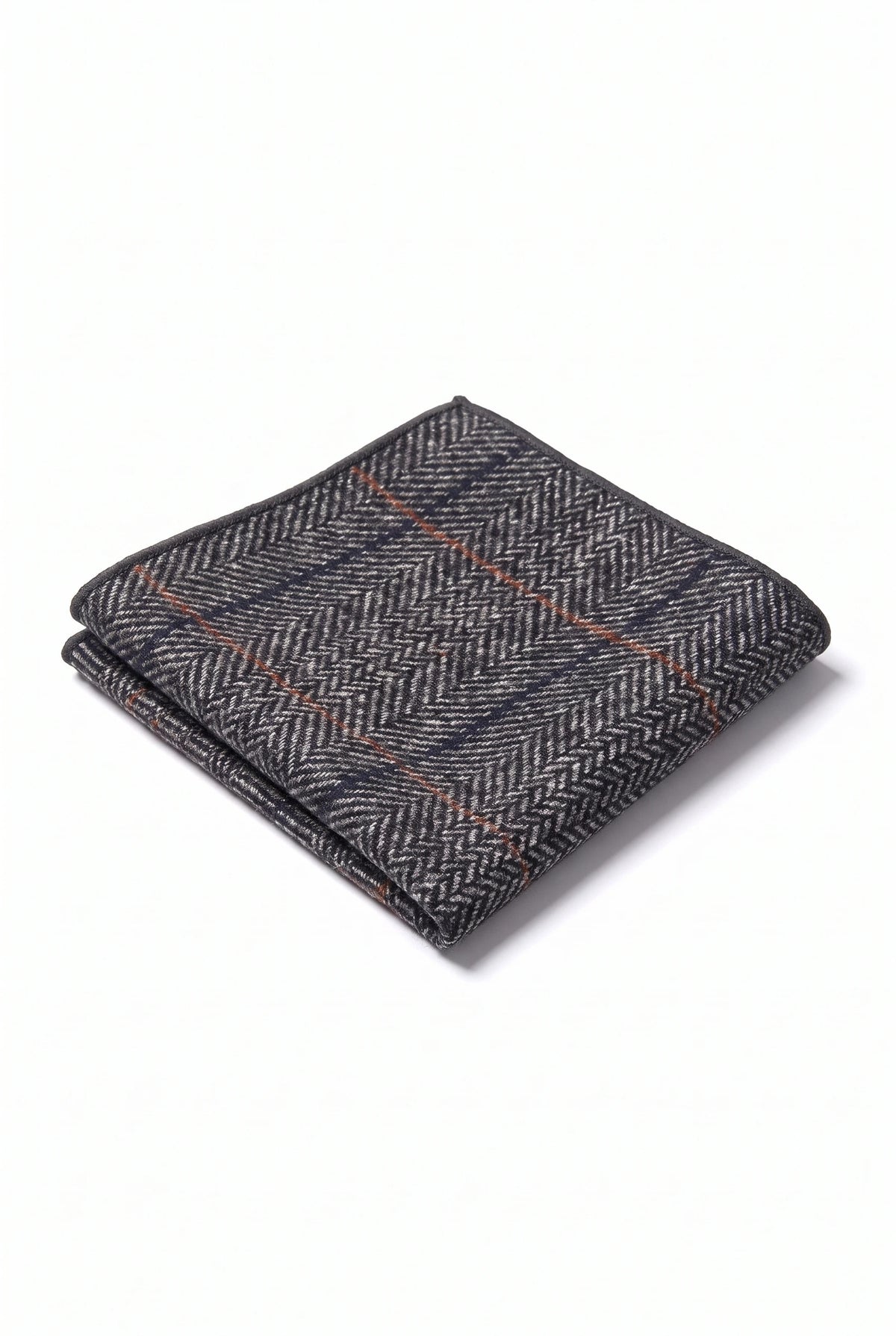 Batistă de buzunar bărbătească din amestec de lână și tweed gri cărbune