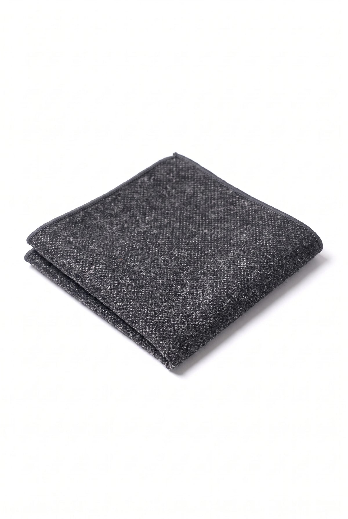 Batistă de buzunar bărbătească din amestec de lână și tweed gri cărbune