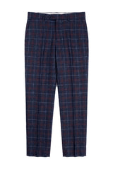 Rover - Pantaloni de mireasă albaștri pentru bărbați, în carouri tweed