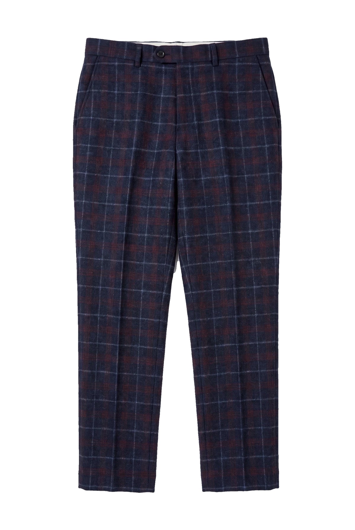 Kenneth - Pantaloni bărbătești în carouri bleumarin cu imprimeu tweed