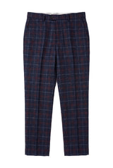 Kenneth - Pantaloni bărbătești în carouri bleumarin cu imprimeu tweed
