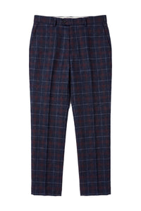 Kenneth - Pantaloni bărbătești în carouri bleumarin cu imprimeu tweed