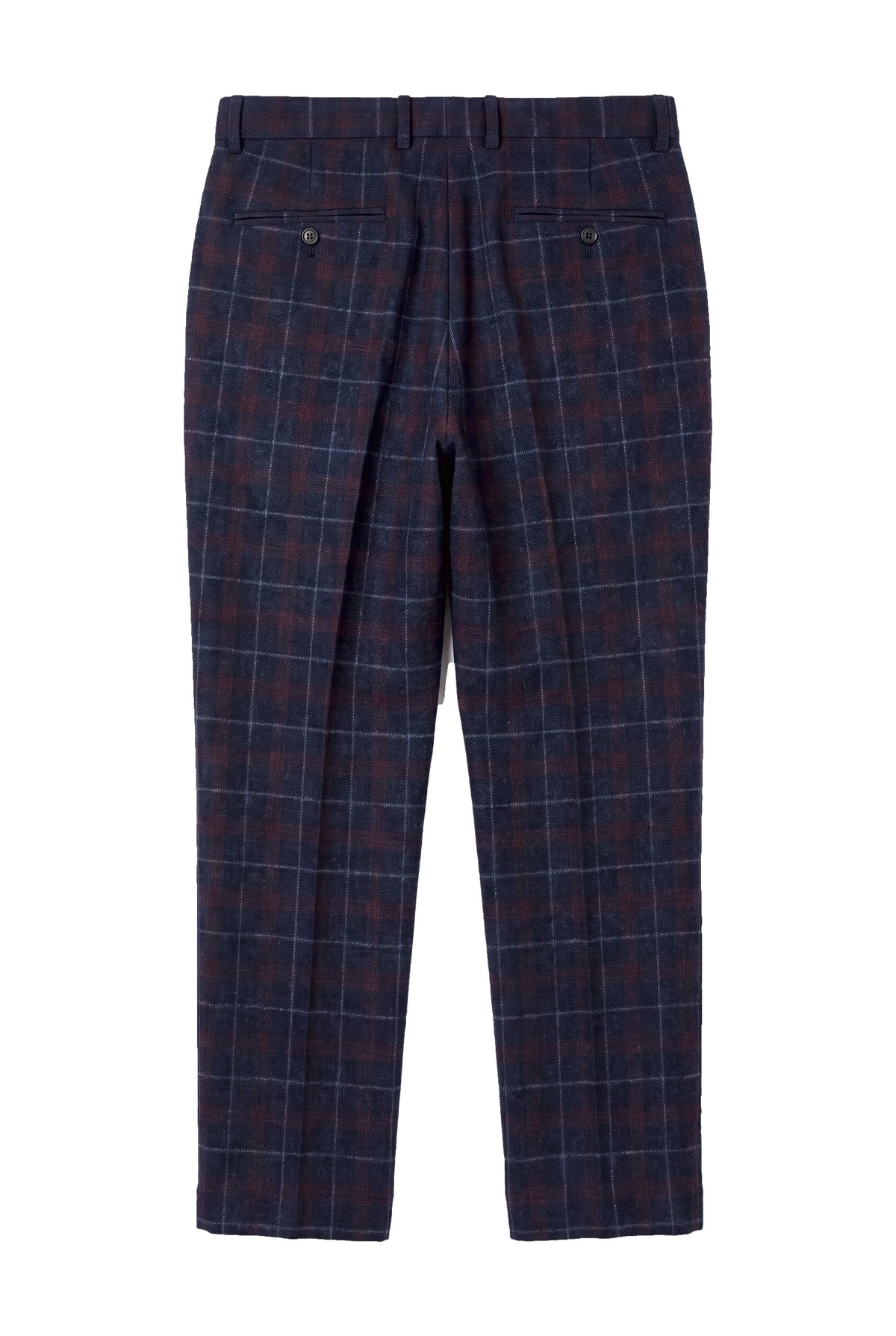 Kenneth - Pantaloni bărbătești în carouri bleumarin cu imprimeu tweed