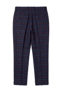 Kenneth - Pantaloni bărbătești în carouri bleumarin cu imprimeu tweed