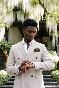 Batistă de buzunar bărbătească din amestec de lână și tweed maro închis