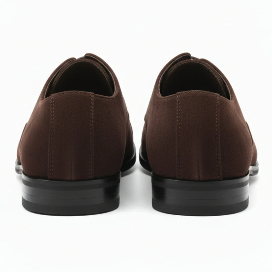 Pantofi Oxford pentru bărbați din piele întoarsă artificială, cu șireturi