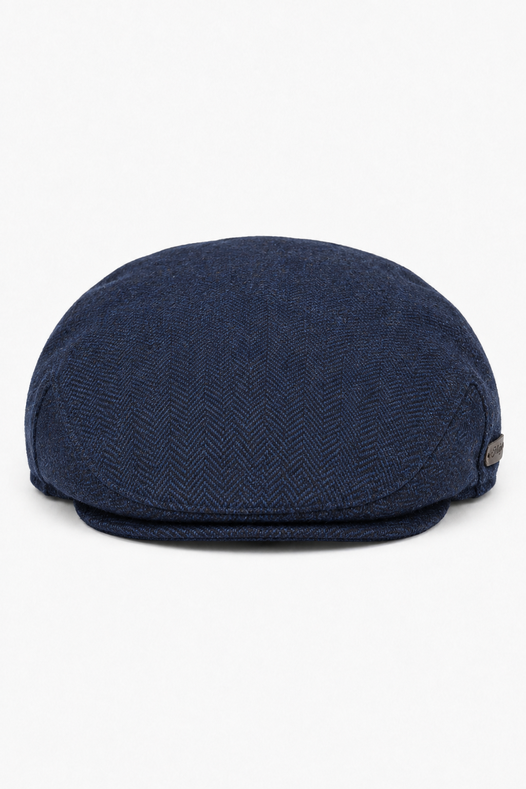 Șapcă plată bărbătească din lână cu model herringbone, bleumarin, tweed, clasică, anii 1920, unisex, Del Boy