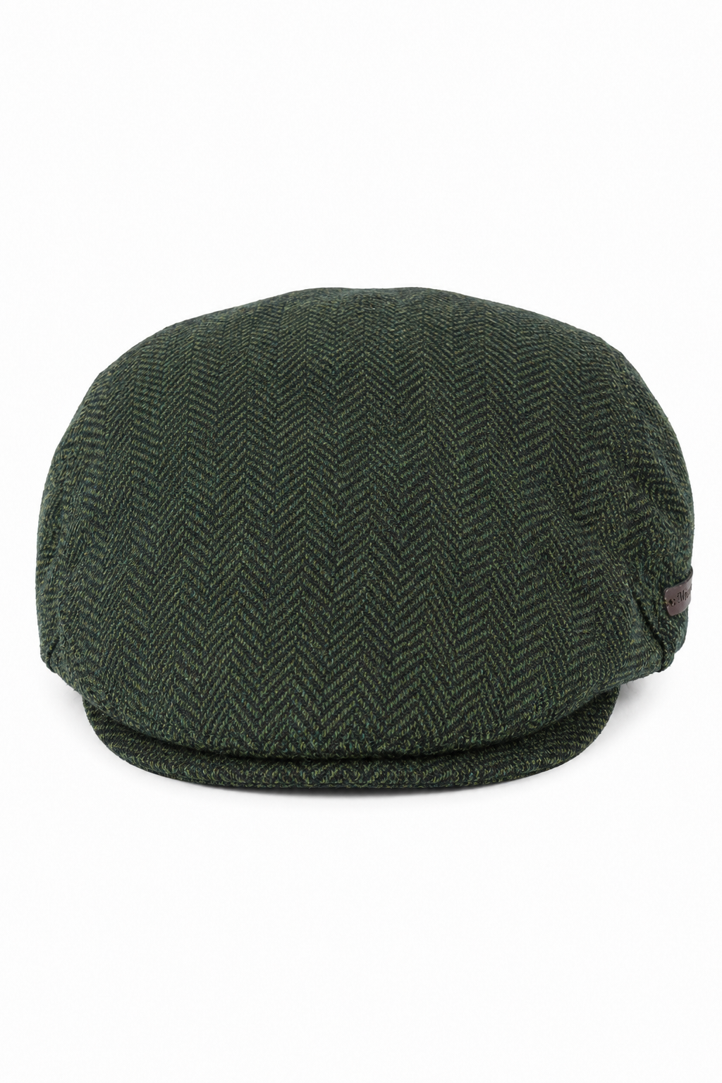 Șapcă plată bărbătească din lână cu model herringbone, tweed, măsliniu, clasică, anii 1920, unisex, Del Boy