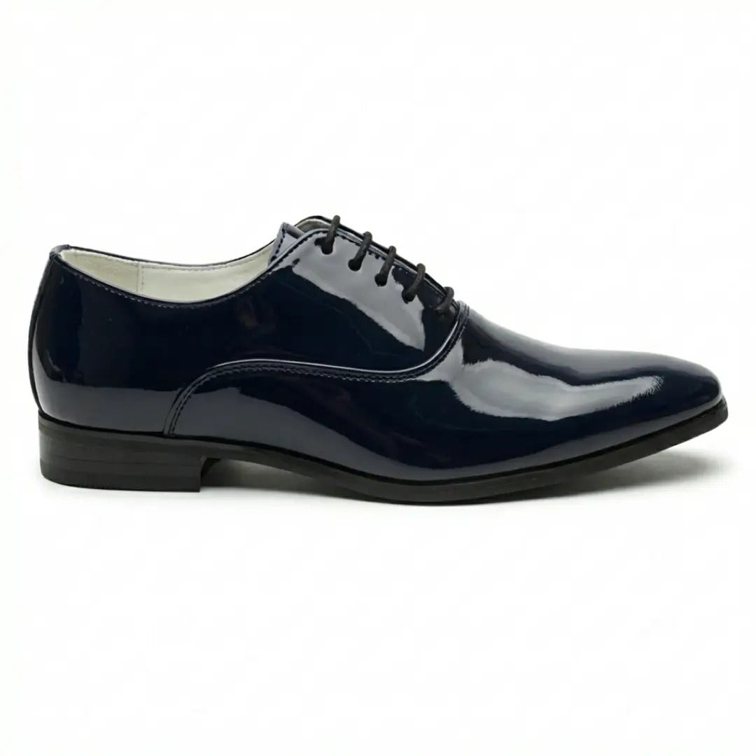 Pantofi Oxford formali pentru bărbați, din piele PU lăcuită