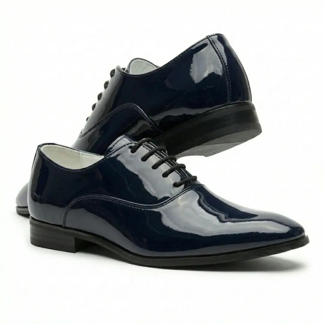 Pantofi Oxford formali pentru bărbați, din piele PU lăcuită