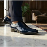 Pantofi Oxford formali pentru bărbați, din piele PU lăcuită