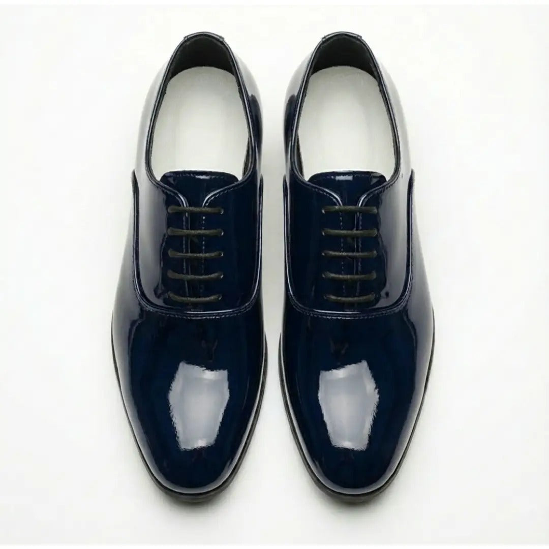 Pantofi Oxford formali pentru bărbați, din piele PU lăcuită