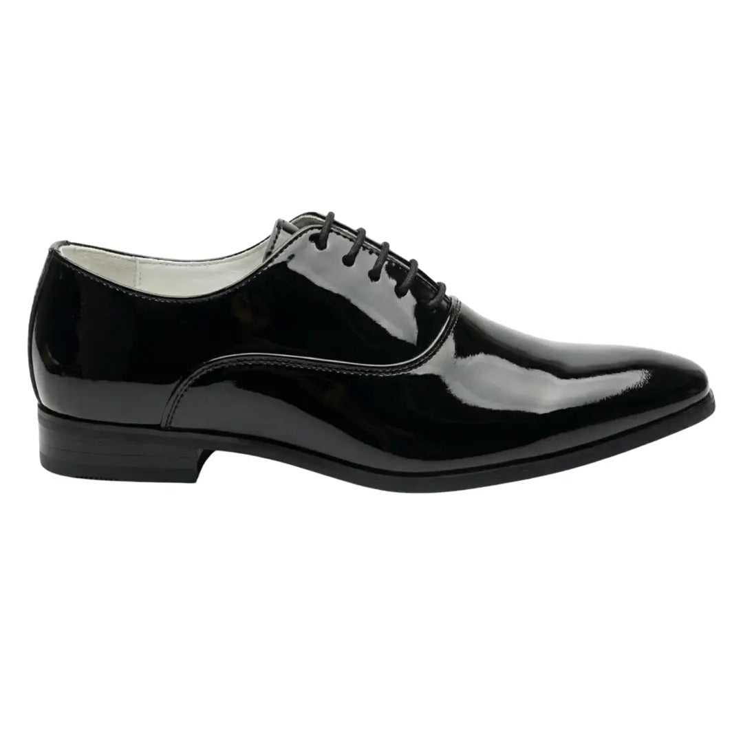 Pantofi Oxford formali pentru bărbați, din piele PU lăcuită