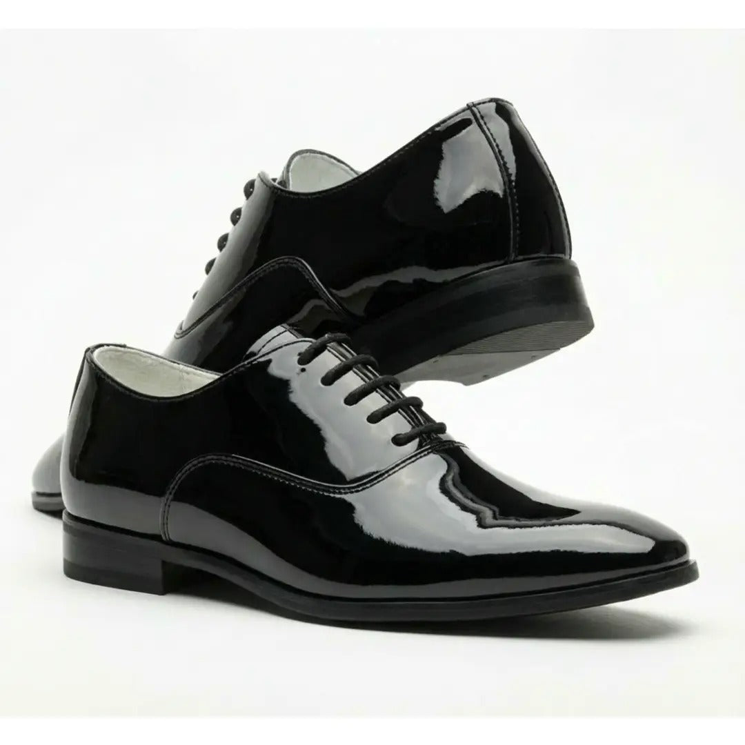 Pantofi Oxford formali pentru bărbați, din piele PU lăcuită